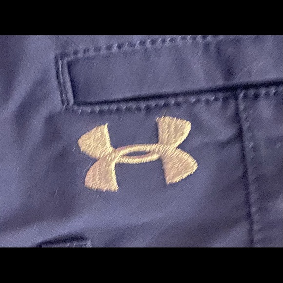 set 2 Under Armour navy blue 30/30 size large youth heat gear shorts n pants ✨ - Picture 3 of 14